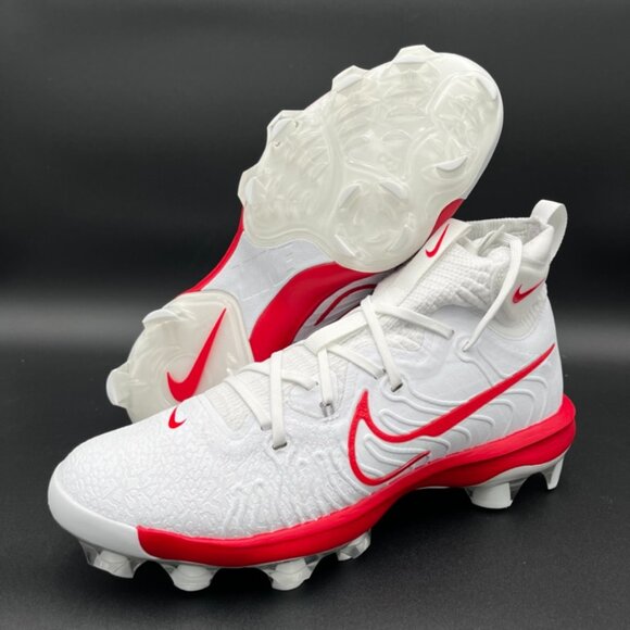 Nike Alpha Huarache NXT MCS Baseball Cleats Mens 11 White Red DJ6519-104 - Picture 1 of 5